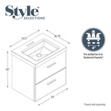 Style Selections Acadia 24-in White Single Sink Bathroom Vanity with White Cultured Marble Top