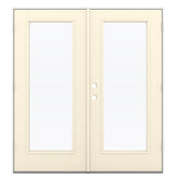 JELD-WEN 72-in x 80-in 4-9/16-in Low-E Bisque Fiberglass French Left-Hand Outswing Double Patio Door