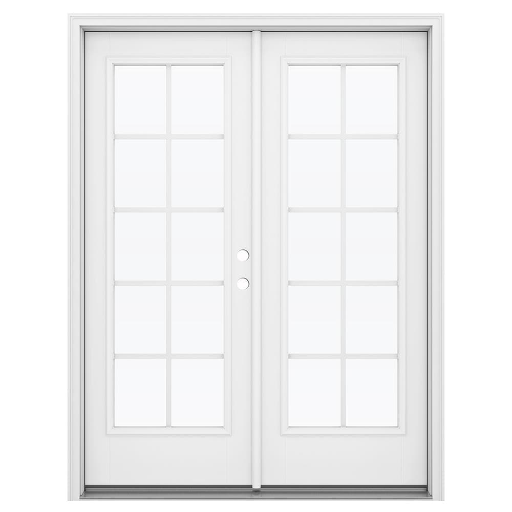 JELD-WEN 60-in x 80-in Fiberglass French, Left-hand inswing – primary product view