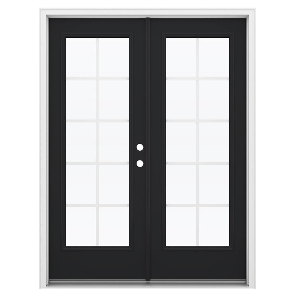 JELD-WEN 60-in x 80-in Fiberglass French, Left-hand inswing – primary product view