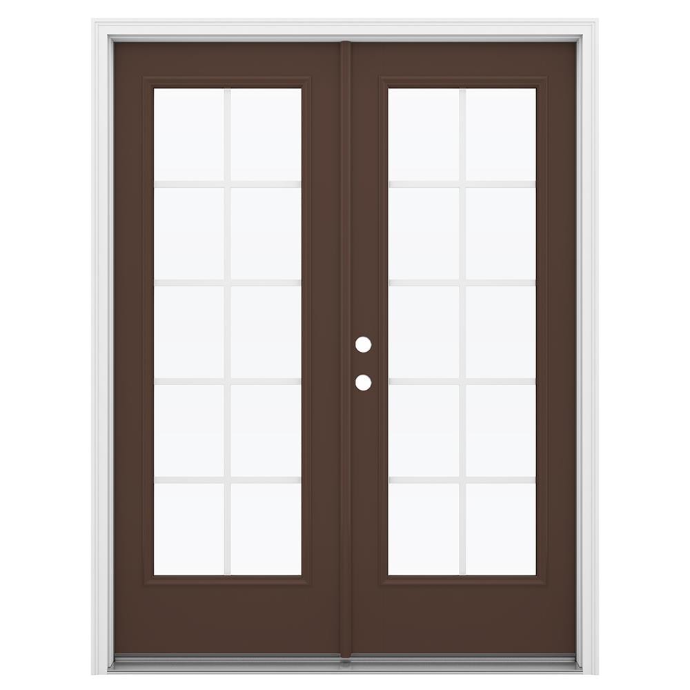 JELD-WEN 60-in x 80-in Fiberglass French, Right-hand inswing – primary product view