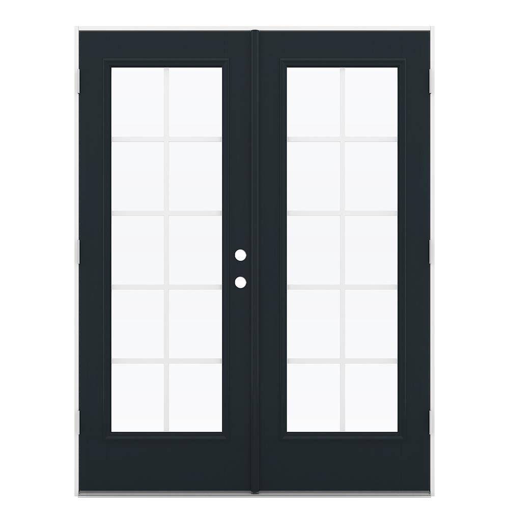 JELD-WEN 60-in x 80-in Fiberglass French, Right-hand outswing – primary product view