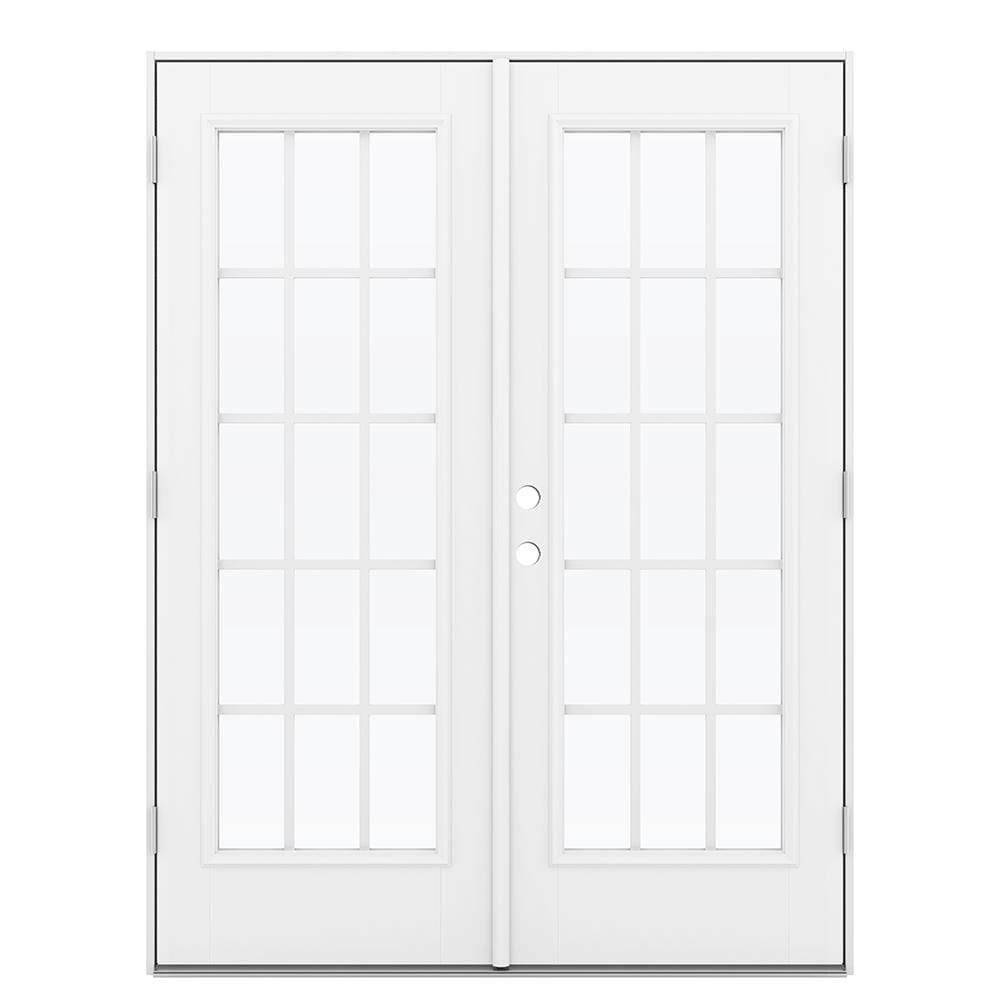 JELD-WEN 60-in x 80-in Fiberglass French, Left-hand outswing – primary product view