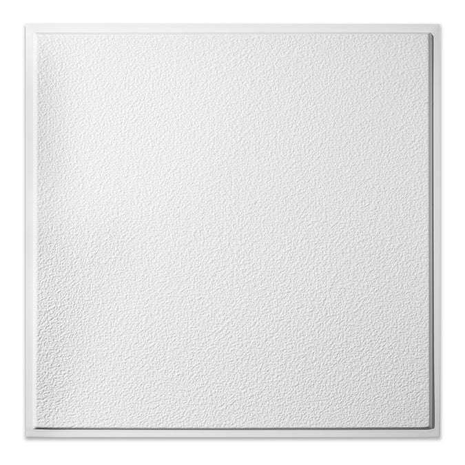 Genesis 2-ft x 2-ft Stucco Pro Revealed Edge White PVC Drop Ceiling Tile (1-Pack, 4-sq ft / Case)