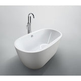 Genoa 59.04 in. Acrylic Flatbottom Non-Whirlpool Freestanding Bathtub in Glossy White - Super Arbor