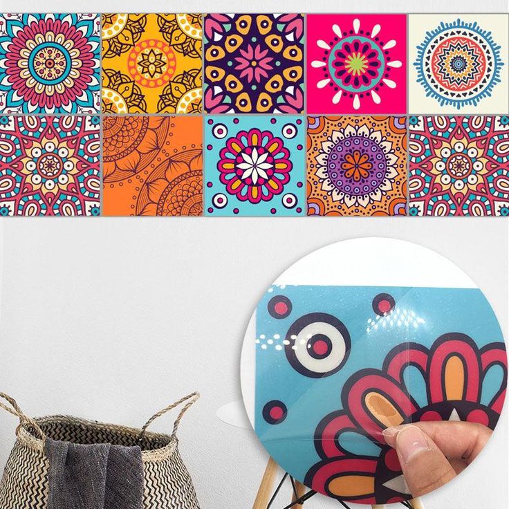 Goory 10PCS Mosaic Wall Sticker Self-adhesive Tile Sticker Kitchen/Bathroom Decorative