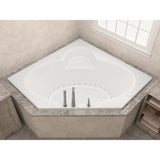 Malachite 5 ft. Acrylic Corner Drop-in Air Bathtub in White - Super Arbor