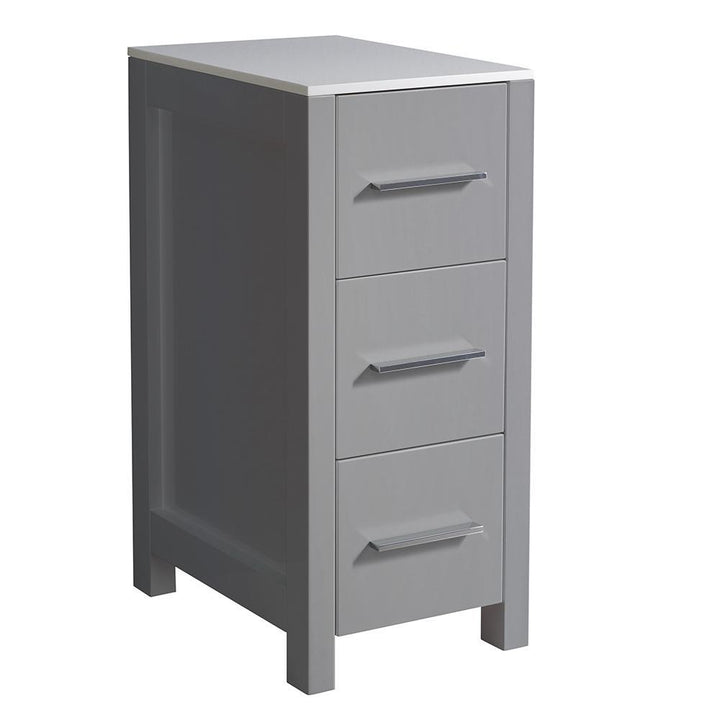 Torino 12 in. W x 28 in. H x 17.75 in. D Bathroom Linen Storage Cabinet in Gray - Super Arbor