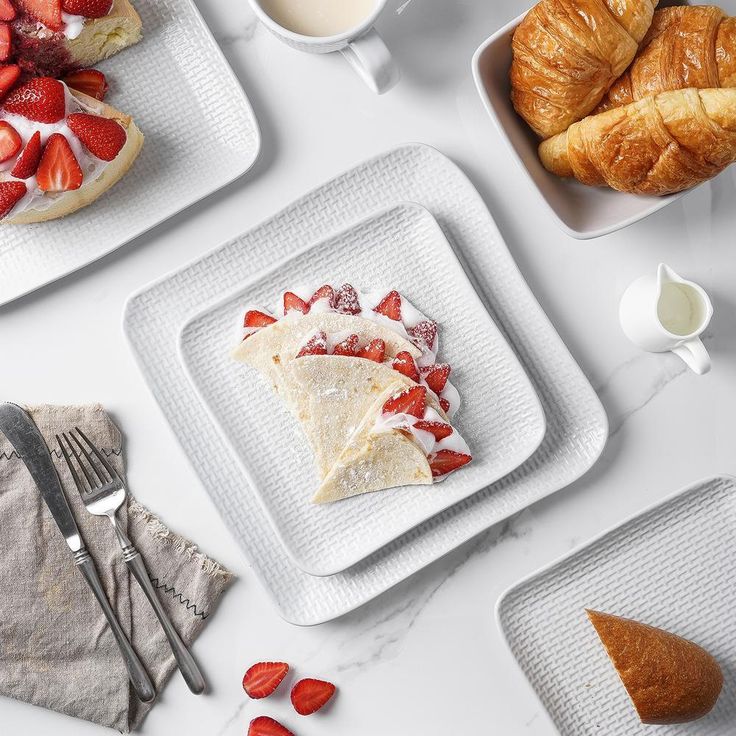 Stone Lain 32 Piece Stoneware Square Weave Dinnerware Set, Service for 8, White