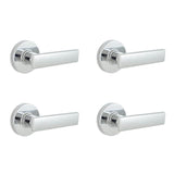 Westwood Satin Nickel Hall and Closet Door Lever with Round Rose (4-Pack)