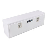 Lund 90 in White Steel Full Size Top Mount Truck Tool Box with mounting hardware and keys included - Super Arbor