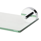 Pendle 5.28 in. L x 2.12 in. H x 24.30 in. W Wall-Mounted Opaque Glass Bathroom Shelf with Flexi-Fix in Chrome - Super Arbor