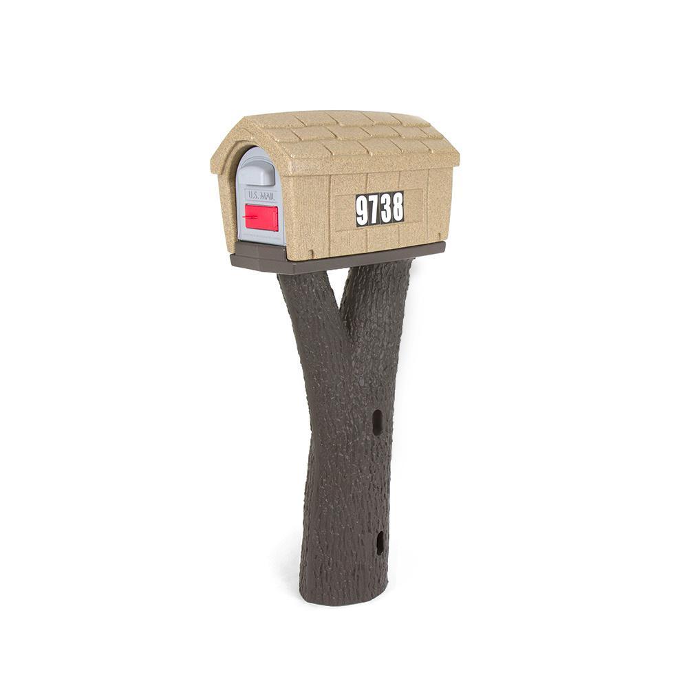 Rustic Barn Burnt Red / Espresso Post Mount Mailbox - Super Arbor