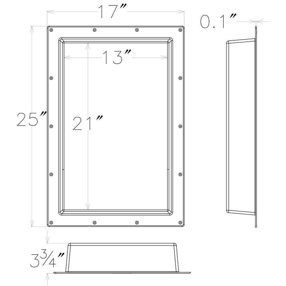 Over Mount Installation 17 in. x 25 in. ABS Single Shelf Bathroom Recessed Shower Niche for Shampoo, Toiletry Storage - Super Arbor