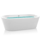 59 in. Acrylic Double Ended Flatbottom Non-Whirlpool Bathtub in Glossy White - Super Arbor