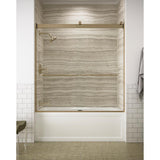 Levity 59 in. x 62 in. Semi-Frameless Sliding Tub Door in Matte Nickel with Handle - Super Arbor