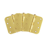 4 in. x 5/8 in. Radius Satin Nickel Door Hinge Value Pack (3 per Pack) - Super Arbor