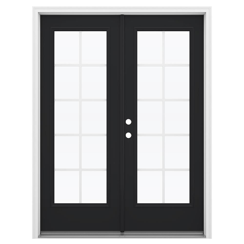 JELD-WEN 60-in x 80-in Steel French, Right-hand inswing – primary product view