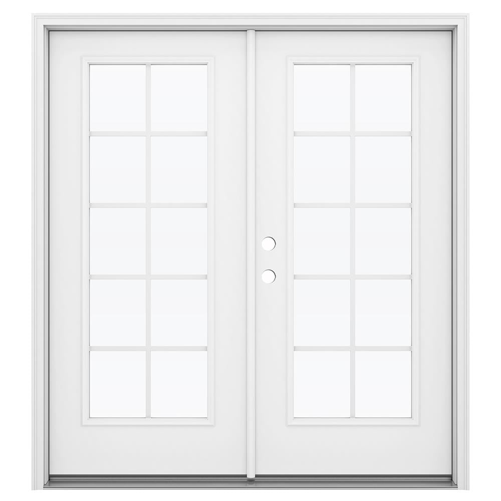 JELD-WEN 72-in x 80-in Steel French, Right-hand inswing – primary product view