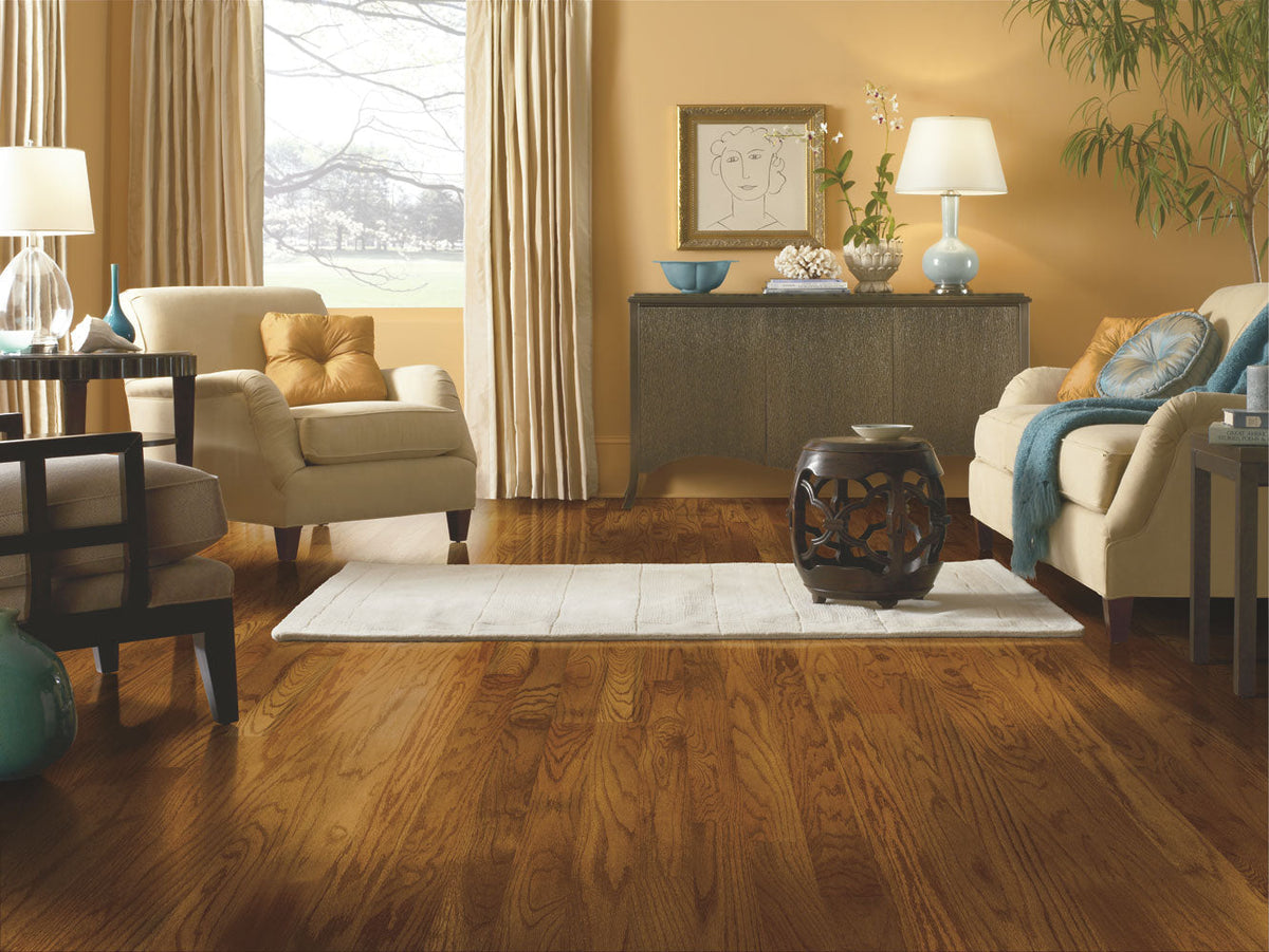 Bruce America's Best Choice Gunstock Oak 3-1/4-in W x 3/4-in T x Smooth/Traditional Solid Hardwood Flooring (22-sq ft / Carton)
