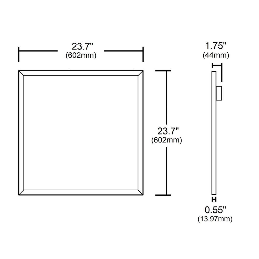 2 ft. x 2 ft. 28-Watt Powder Coated Flat Panel Integrated LED Troffer (4000K) - Super Arbor