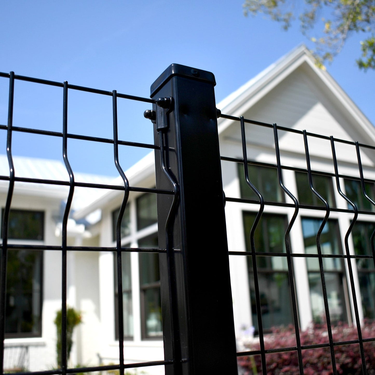 Ironcraft Euro 2-in W Black Powder-coat Steel Decorative Metal Security Universal Fence Post