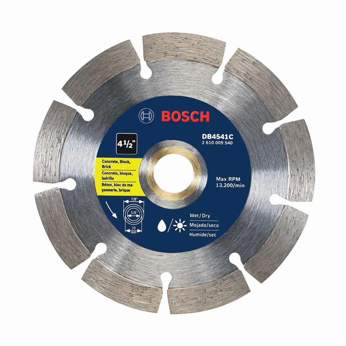 Bosch 4-1/2-in Wet/Dry Segmented Diamond Saw Blade, DB4541C