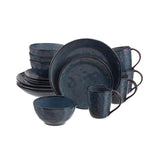 Taite 32-Piece Reactive Glaze Midnight Blue Stoneware Dinnerware Set (Service for 8)
