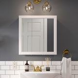 Project Source 24.25-in x 24-in Surface Mount White Mirrored Medicine Cabinet
