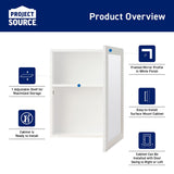 Project Source 15.25-in x 19.25-in Surface Mount White Mirrored Medicine Cabinet