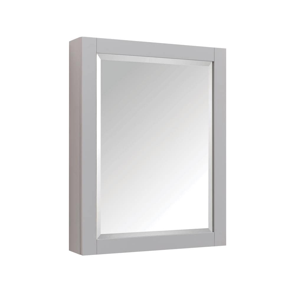 Avanity 14000 Series 24-in x 30-in Rectangle Surface-Mount Poplar Mirrored Medicine Cabinet, Chilled Gray