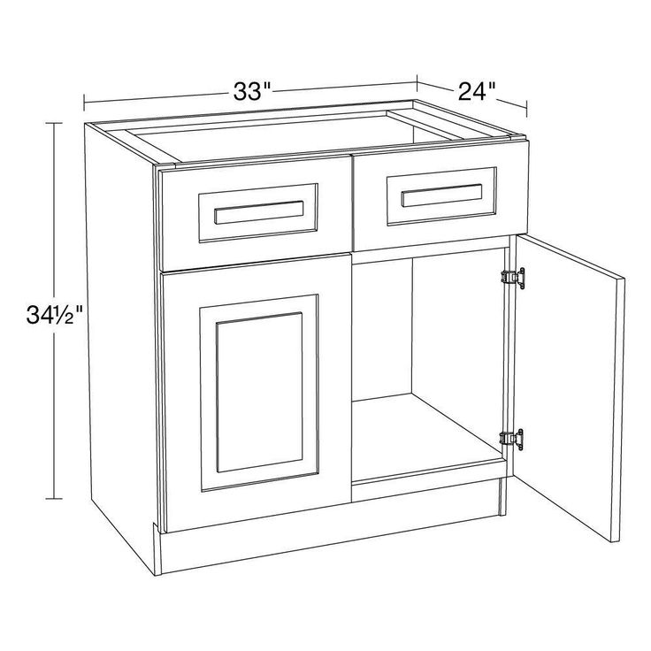 Home Decorators Collection Grayson 33 in. W x 24 in. D x 34.5 in. H Assembled Plywood Sink Base Kitchen Cabinet in Pacific White with Soft Close