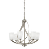 Kichler Layla 6-Light Brushed Nickel Transitional Chandelier, 24.25-in W x 23.5-in H