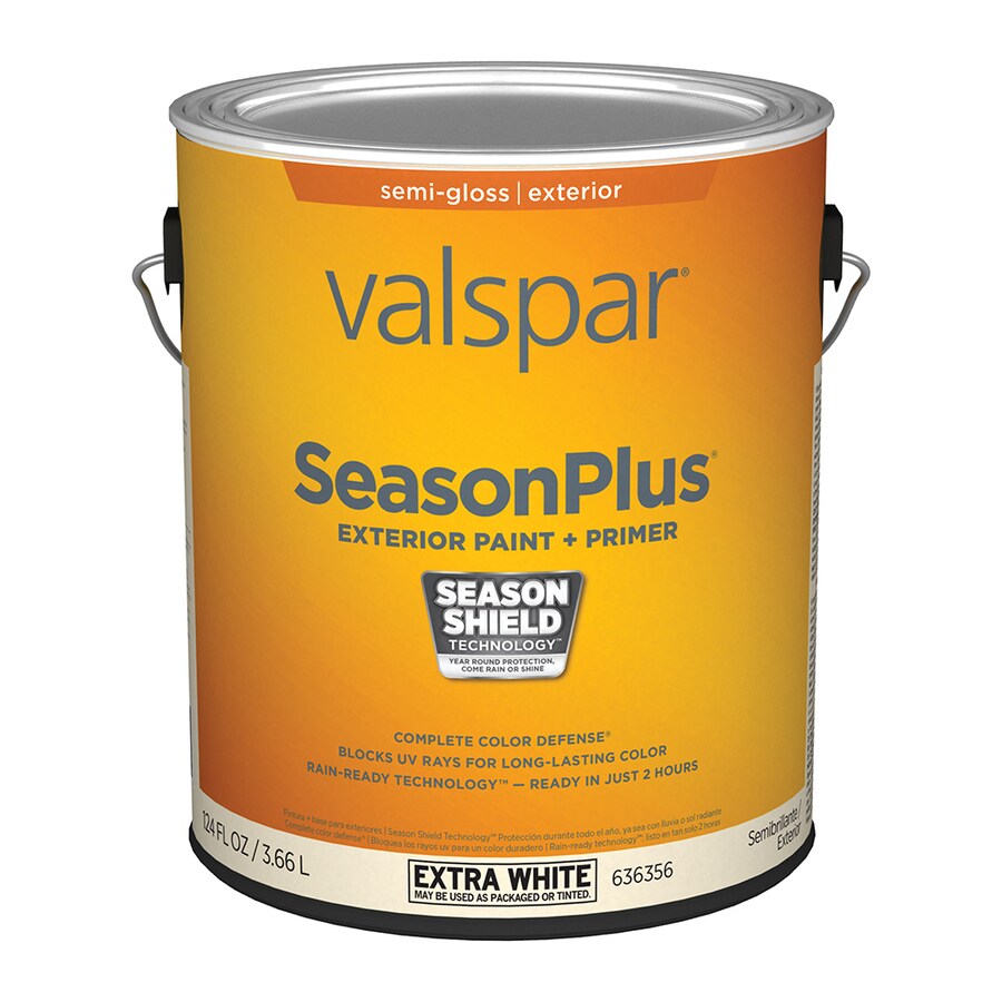 Valspar SeasonPlus Extra White Semi-Gloss Exterior Tintable Paint (Actual Net Contents: 124-fl oz) - Super Arbor