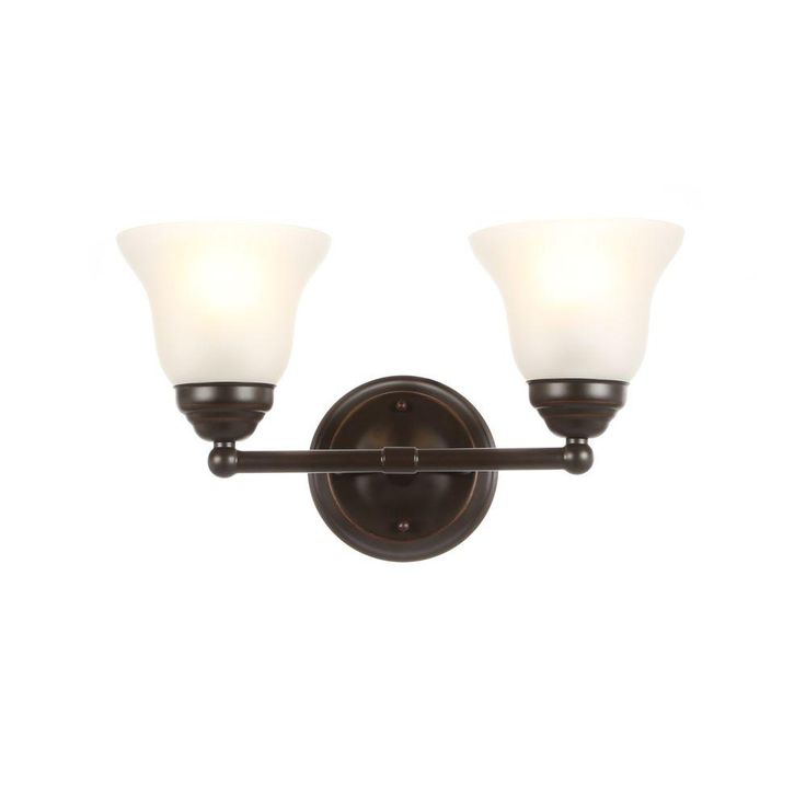 Ashhurst 2-Light Oil Rubbed Bronze Vanity Light with Frosted Glass Shades