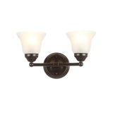 Ashhurst 2-Light Oil Rubbed Bronze Vanity Light with Frosted Glass Shades