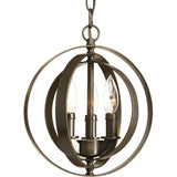 Progress Lighting Equinox Antique Bronze Transitional Globe Pendant Light, 10.125-in W x 11.75-in H