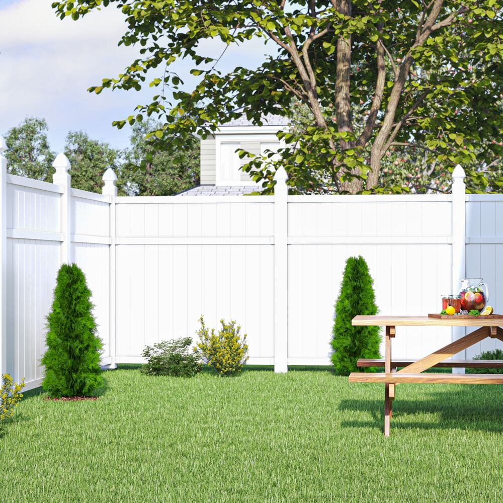 Freedom 8-ft H x 4-in W White Vinyl Blank Fence Post (Assembled)