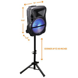 12 in. Portable Bluetooth Speaker and Tripod Stand - Super Arbor