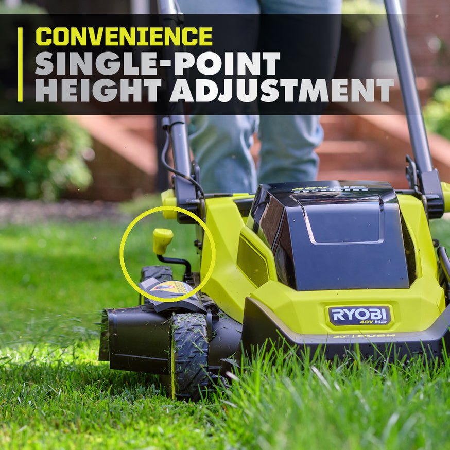 RYOBI 20 in. 40-Volt HP Brushless Cordless Push Lawn Mower with Two 6.0Ah Batteries and Charger