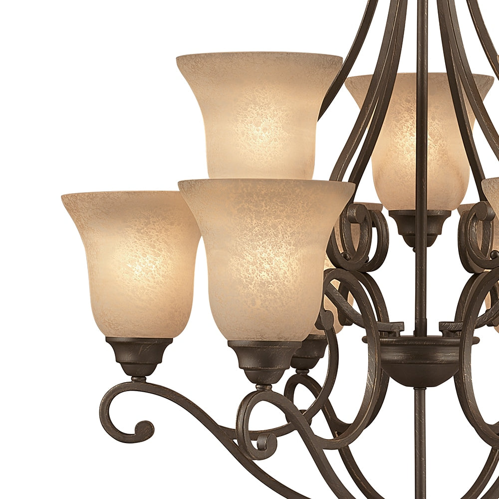 Portfolio Linkhorn 9-Light Iron Stone Vintage Chandelier, 34.5-in H x 30-in W