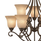 Portfolio Linkhorn 9-Light Iron Stone Vintage Chandelier, 34.5-in H x 30-in W