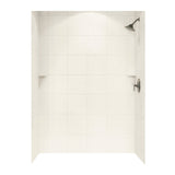 Swan Subway Tile 36 in. x 62 in. x 96 in. 3-Piece Easy-Up Adhesive Alcove Shower Surround in Tahiti Ivory