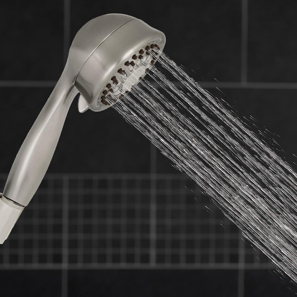 5-Spray 3.5 in. Single Wall Mount Low Flow Handheld Adjustable Shower Head in Brushed Nickel - Super Arbor