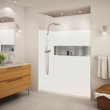 Expressions 32 in. x 60 in. x 72 in. 3-Piece Easy Up Adhesive Alcove Shower Wall Surround in White - Super Arbor