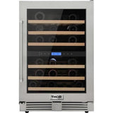 Thor Kitchen 46-Bottle Capacity Stainless Steel Dual Zone Cooling Built-In/Freestanding Wine Chiller