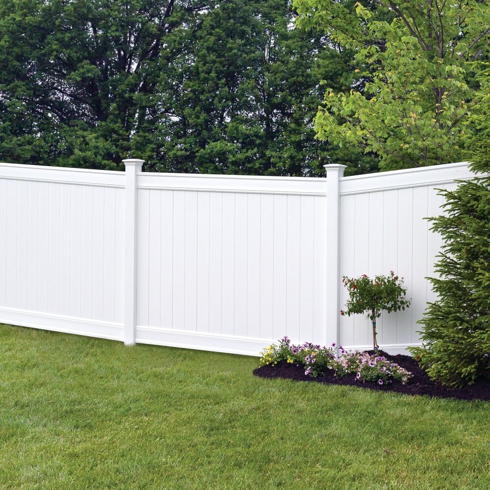 Freedom Emblem 6-ft H x 8-ft W White Privacy Vinyl Fence Panel (Unassembled)
