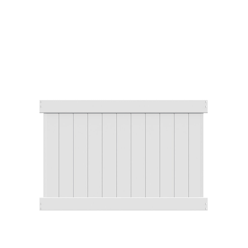 Freedom Hampton 4-ft H x 6-ft W White Privacy Vinyl Fence Panel (Unassembled)