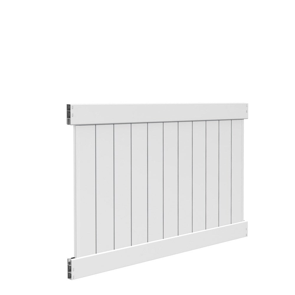 Freedom Hampton 4-ft H x 6-ft W White Privacy Vinyl Fence Panel (Unassembled)