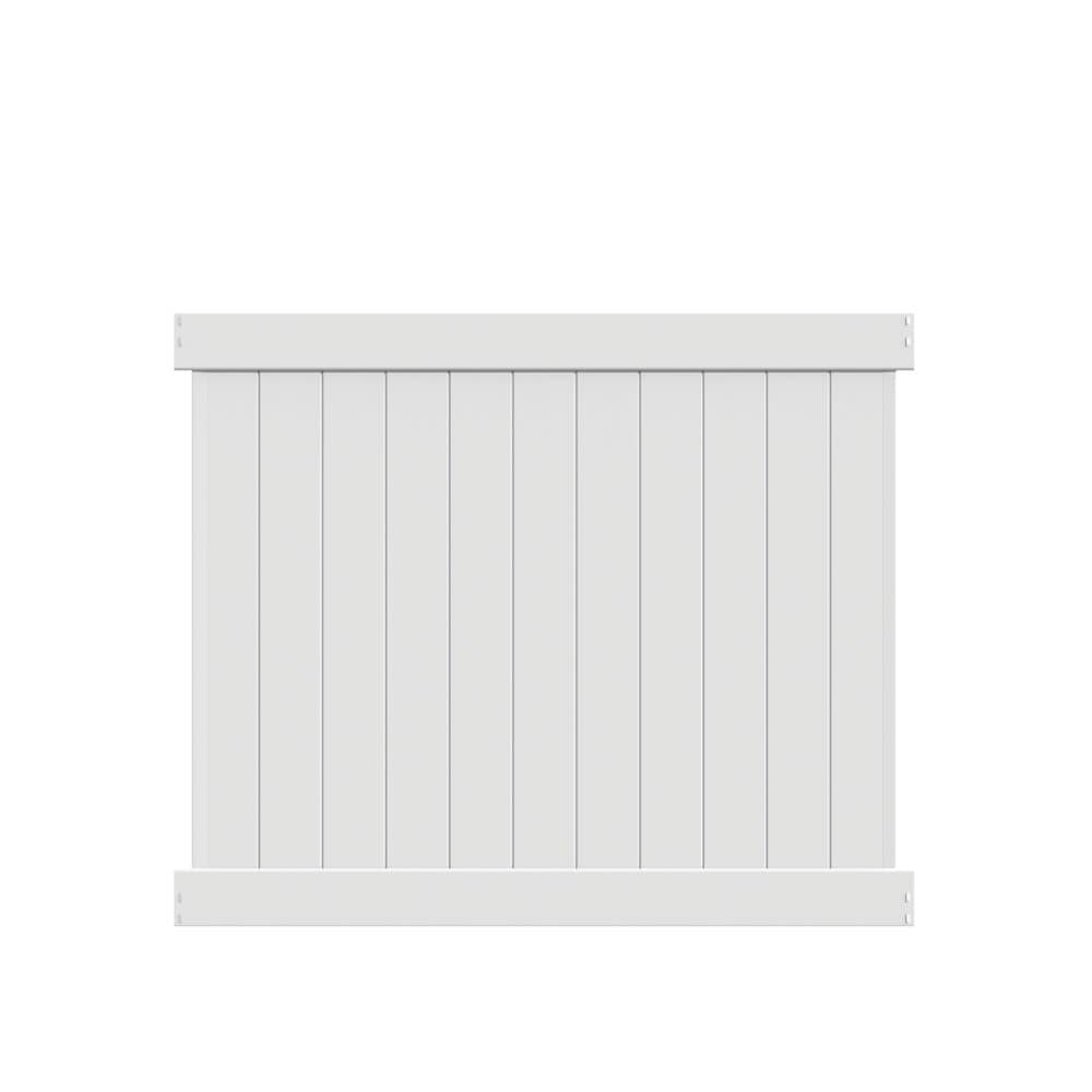 Freedom Hampton 5-ft H x 6-ft W White Privacy Vinyl Fence Panel (Unassembled)